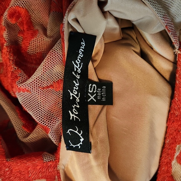 For Love and Lemons San Marcos Midi Dress size XS, Red - Picture 9 of 9